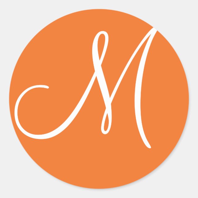 Monogramm-Siegel-Wedelkleber Runder Aufkleber (Vorderseite)