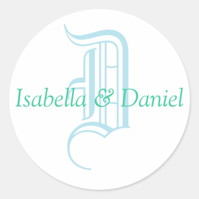 Monogramm-Siegel-Wedelkleber Runder Aufkleber (Vorderseite)