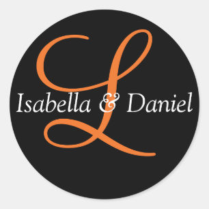 Monogramm-Siegel-Wedelkleber Runder Aufkleber