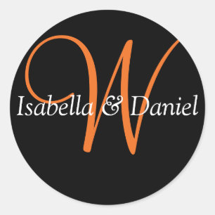 Monogramm-Siegel-Wedelkleber Runder Aufkleber