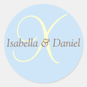 Monogramm-Siegel-Wedelkleber Runder Aufkleber