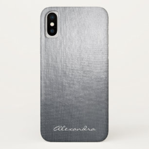 Monogramm-silberne Imitat-Metallfolie Case-Mate iPhone Hülle