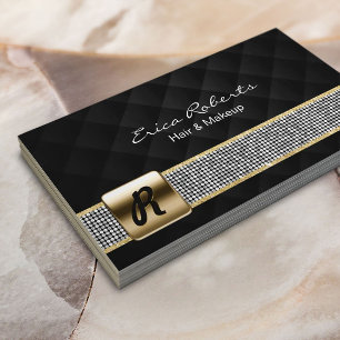 Monogramm-silberner Gurt-Luxus-Maskenbildner Visitenkarte