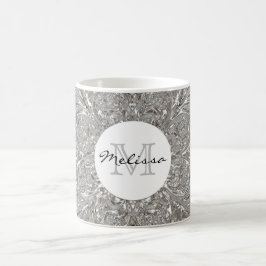 Monogramm-silberner metallischer Glaszuerstentwurf Tasse