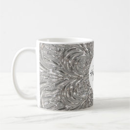 Monogramm-silberner metallischer Glaszuerstentwurf Tasse