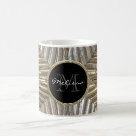 Monogramm-silbernes zuerstgoldmetallischer tasse