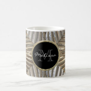 Monogramm-silbernes zuerstgoldmetallischer tasse