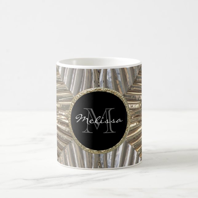 Monogramm-silbernes zuerstgoldmetallischer tasse (Mittel)