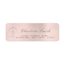 Monogramm Silver Blush Pink Rücksendeadresse UAWG