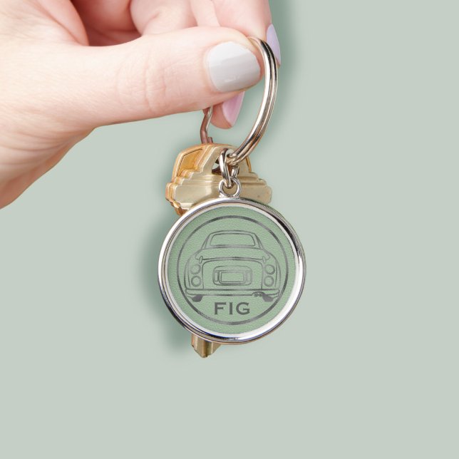 Monogramm Silver Figaro Auto grün Schlüsselanhänger (Add your initials! Perfect for your green figaro car keys)