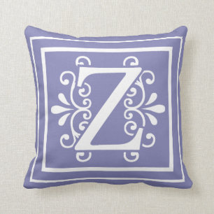 Monogramm-Singrün des Buchstabe-Z lila Kissen