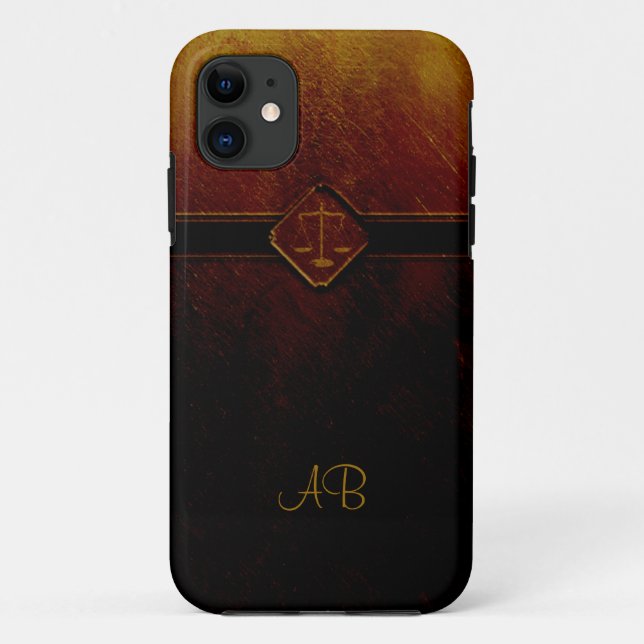 Monogramm-Skalen von Gerechtigkeit Case-Mate iPhone Hülle (Rückseite)