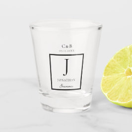 Monogramm-Skript für eleganten Minimalistischen Tr Schnapsglas