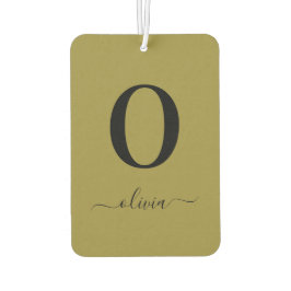 Monogramm Skriptname Personalisiert Gold und Schwa Autolufterfrischer