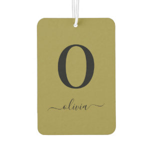 Monogramm Skriptname Personalisiert Gold und Schwa Autolufterfrischer