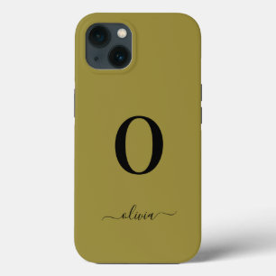 Monogramm Skriptname Personalisiert Gold und Schwa Case-Mate iPhone Hülle