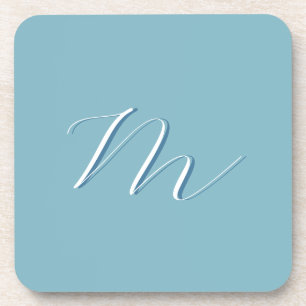 Monogramm Solid Blue Pastel Minimalistisch Berufli Getränkeuntersetzer