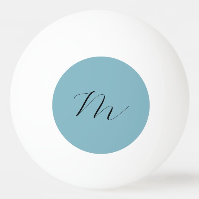 Monogramm Solid Blue Pastel Minimalistisch Berufli Tischtennisball (Vorderseite)