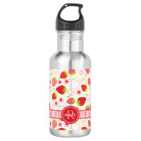 Monogramm Sommer Erdbeere Frucht Muster
