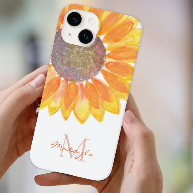Monogramm Sonnenblume   iPhone Hülle (Von Creator hochgeladen)