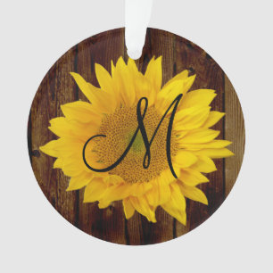 Monogramm-Sonnenblume-Vintage Land-Blume Ornament