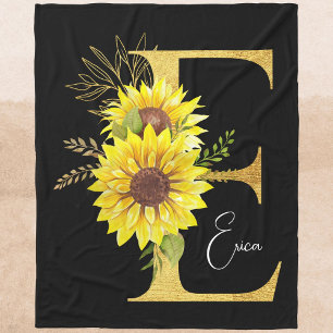 Monogramm Sonnenblumen Brief E Blumenbrief E Gesch Fleecedecke