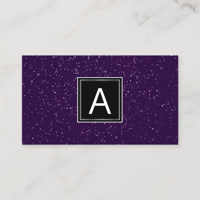 Monogramm | Sparkle | Veranstaltungsplaner Visitenkarte (Vorderseite)