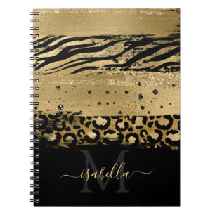 Monogramm Spaß Modern Gold Glitter Schrift Notizblock