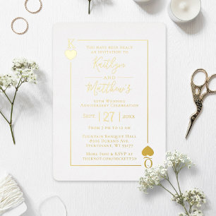Monogramm Spielkarte 50. Hochzeitstag Folieneinladung