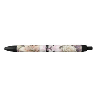 Monogramm-Spitze floral lila Rosen Lavendel Lilien Kugelschreiber