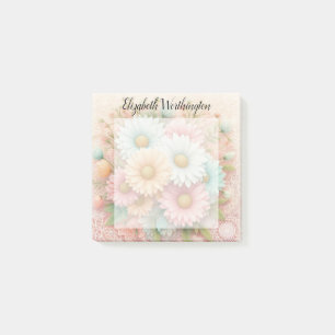 Monogramm-Spitze floral rosa weiß blaue Margeriten Post-it Klebezettel