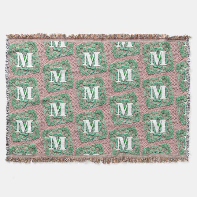 Monogramm Spitzen-grünes Kleeblatt St Patrick's Da Decke (Vorderseite)