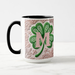Monogramm Spitzen-grünes Kleeblatt St Patrick's Da Tasse