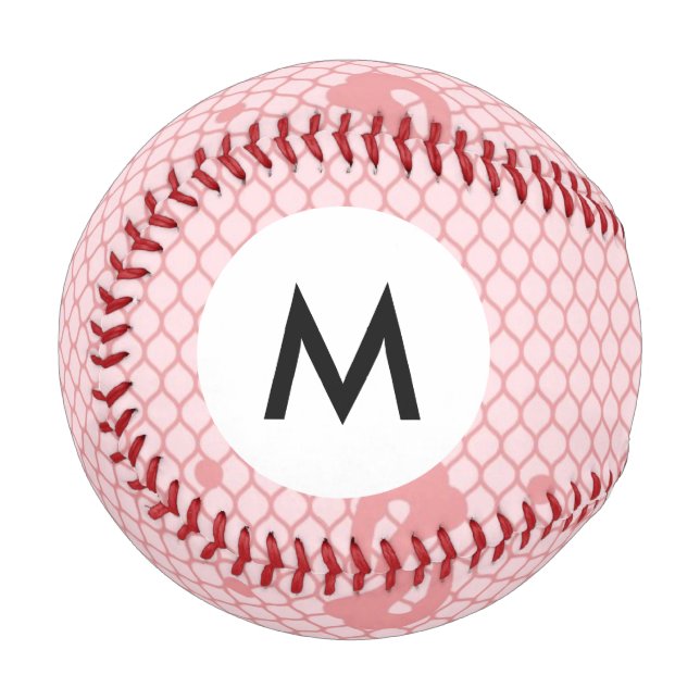 Monogramm-Spitzenmuster, Blumen vintage 3 Baseball (Vorderseite Links)