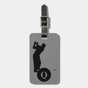 Monogramm-Sport-Schwarz-graue Golf-Gepäck-Reise Gepäckanhänger