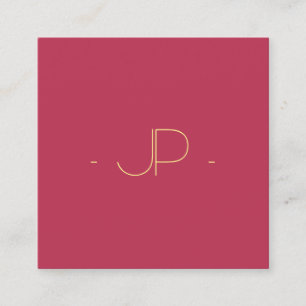Monogramm Square Business Cards Modern Beruflich Quadratische Visitenkarte
