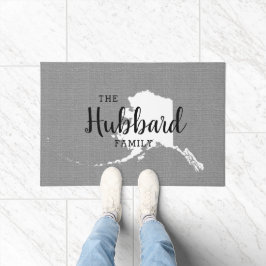 Monogramm-Staat der Alaska-Familie Doormat Fußmatte