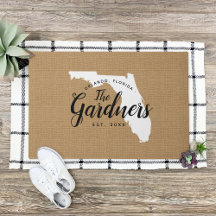 Monogramm-Staat der Florida-Familie Doormat