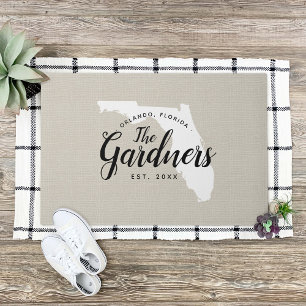 Monogramm-Staat der Florida-Familie Doormat Fußmatte