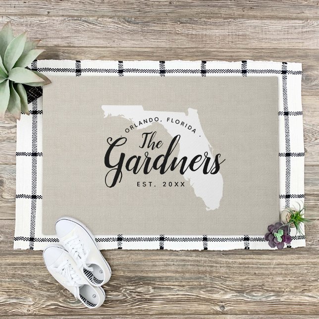 Monogramm-Staat der Florida-Familie Doormat Fußmatte (Von Creator hochgeladen)