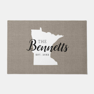 Monogramm-Staat der Minnesota-Familie Doormat Fußmatte