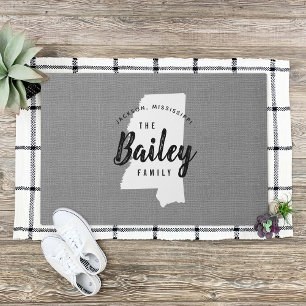 Monogramm-Staat der Mississippi-Familie Doormat Fußmatte