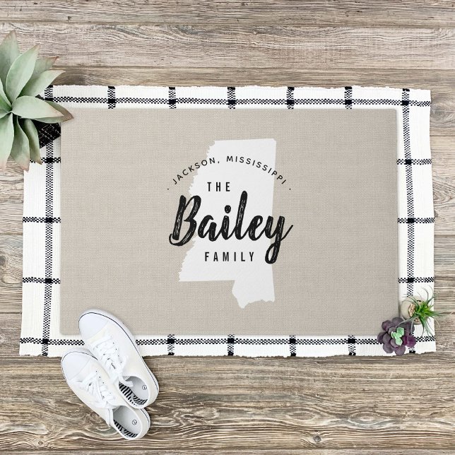 Monogramm-Staat der Mississippi-Familie Doormat Fußmatte (Von Creator hochgeladen)