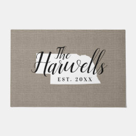 Monogramm-Staat der Nebraska-Familie Doormat Fußmatte