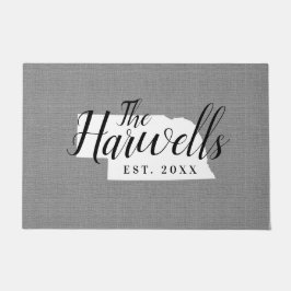 Monogramm-Staat der Nebraska-Familie Doormat Fußmatte