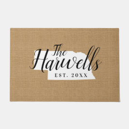 Monogramm-Staat der Nebraska-Familie Doormat Fußmatte