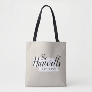 Monogramm-Staat der Nebraska-Familie Tote Bag