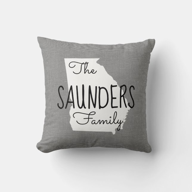 Monogramm-Staat-Kopfkissen der Georgia-Familie Kissen (Vorderseite)