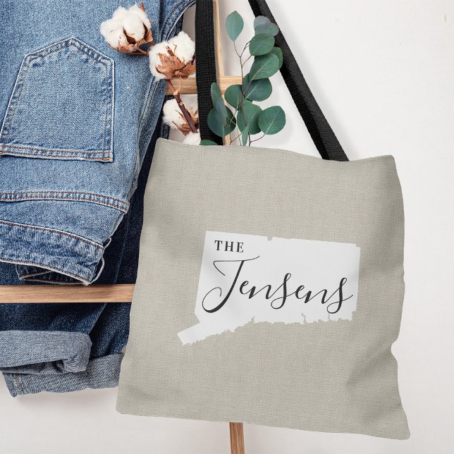 Monogramm-Staat-Totbeutel der Connecticut-Familie (Von Creator hochgeladen)