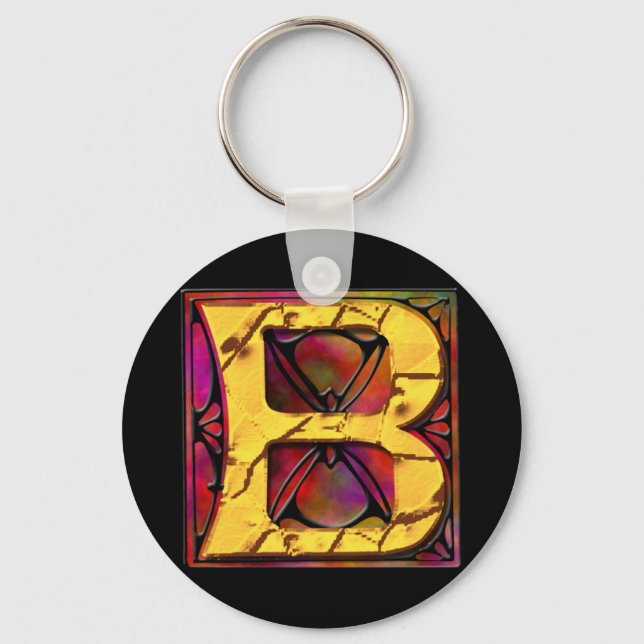 Monogramm: Stainglass B Schlüsselanhänger (Vorderseite)